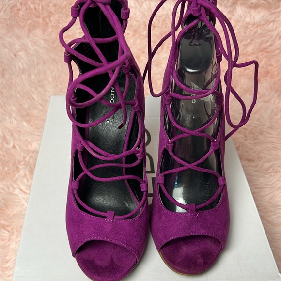 ALDO Purple/Fuchsia Strappy Heeled Sandals US 7 - Picture 3 of 6